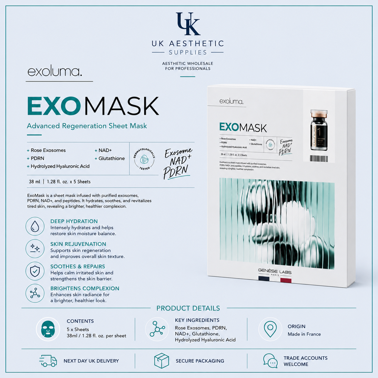 Exoluma EXO PDRN Revitalising Mask (5 Masks)