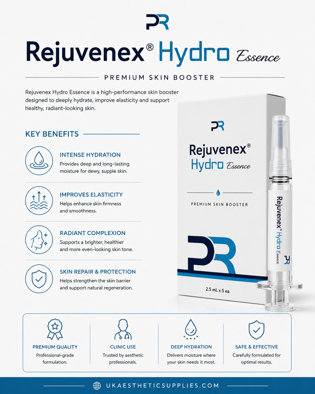 Rejuvenex Hydro Essence Skin Booster (5 x 2.5ml Syringes)