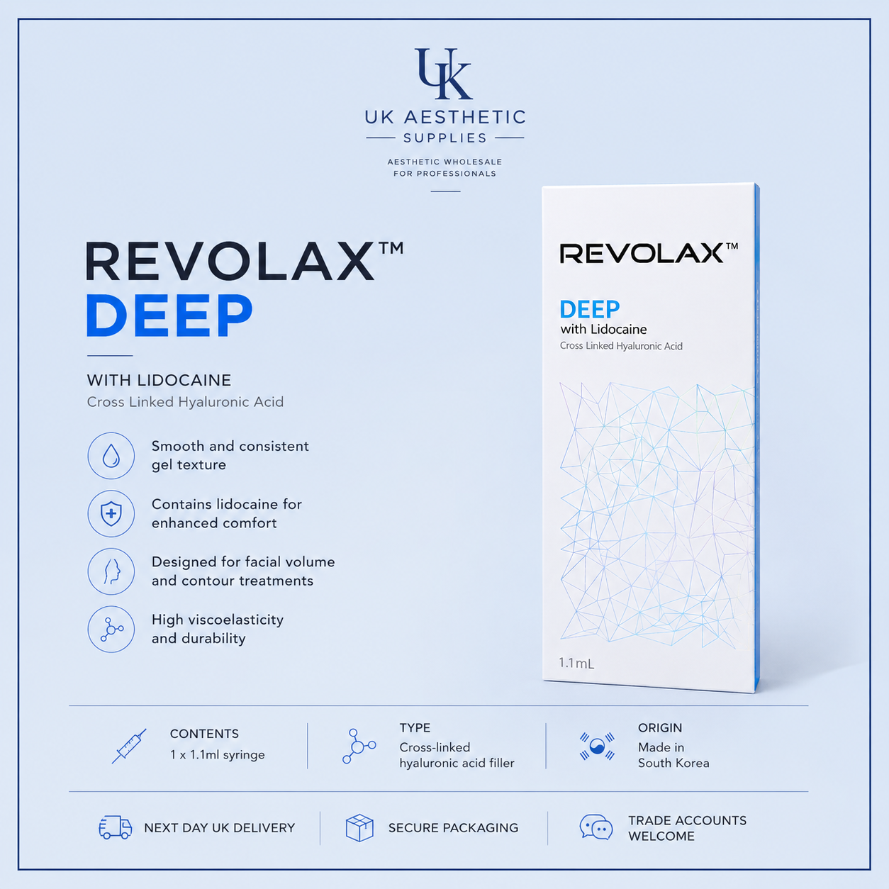 Revolax Deep Dermal Filler (1 x 1.1ml Syringe)
