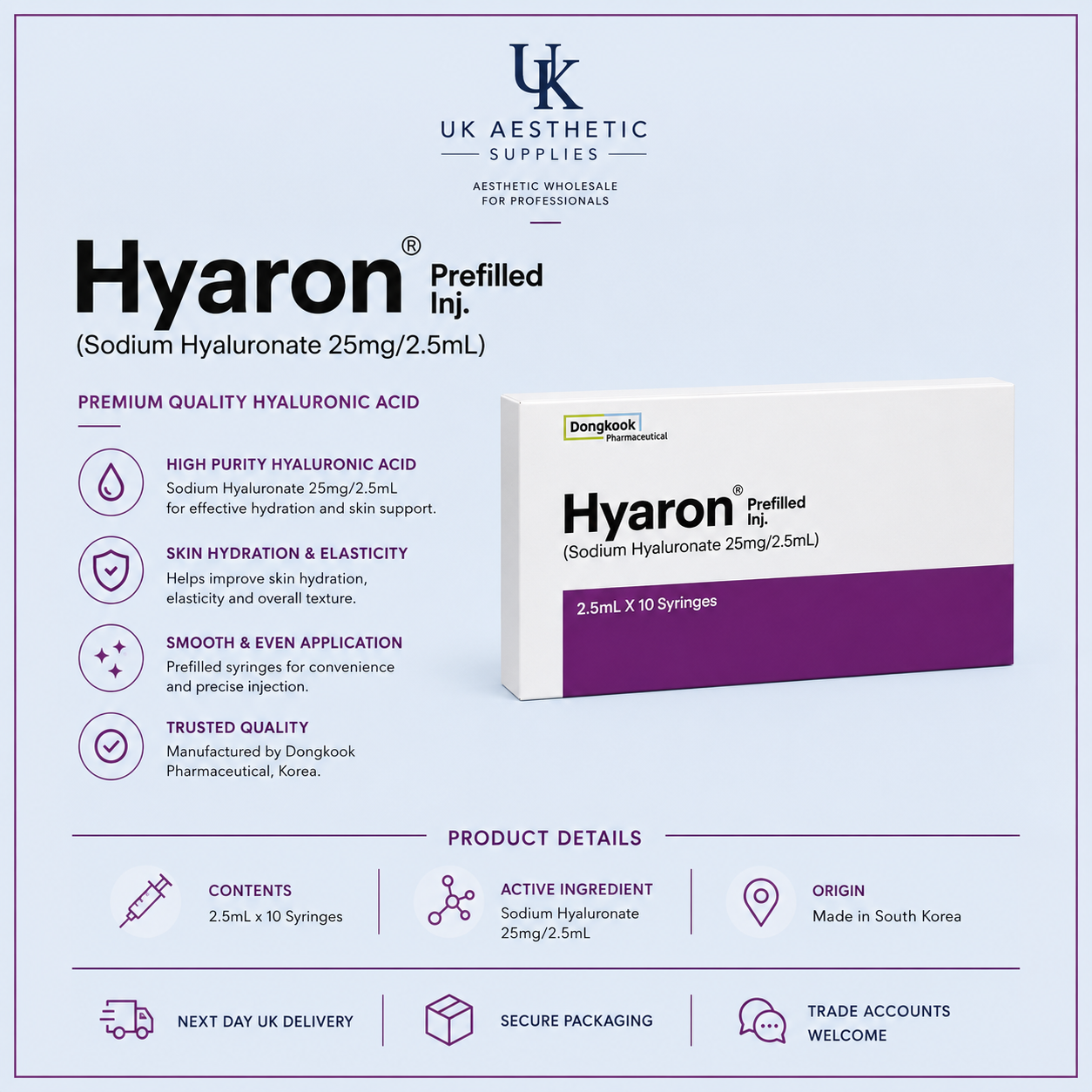 Hyaron Skin Booster (1 × 2.5ml Syringe)